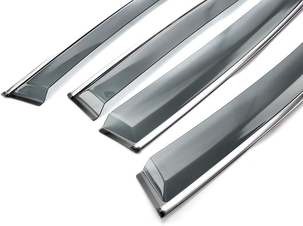 Smoke Tint Window Visor Sun Rain Guard Door Visor Pack of 2 P681