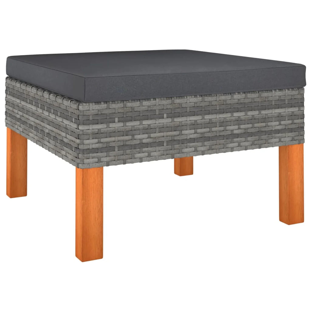 6 Piece Patio Set with Cushions Poly Rattan Gray R55315