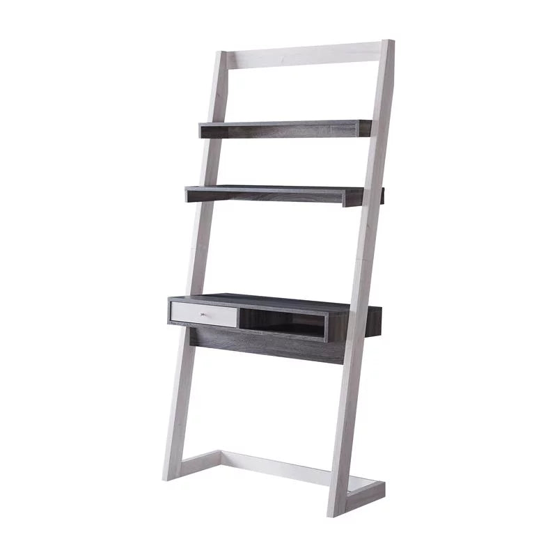 Modern Wood Writing Desk with Shelves E189