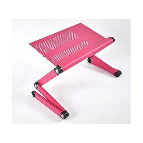 Adjustable Vented Laptop Table Desk Bed Tray Book Stand Pink C131899