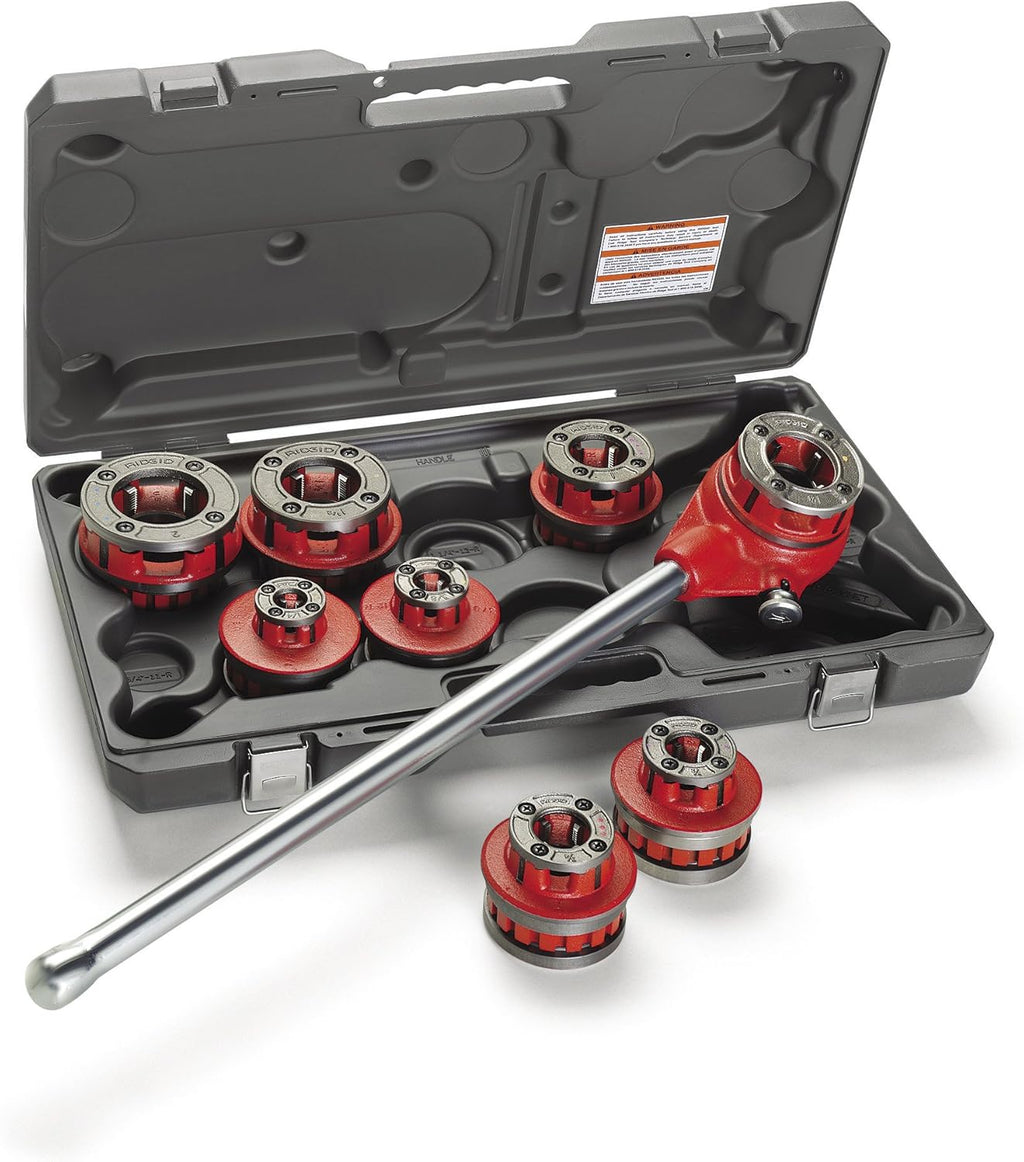 Ratchet Threader Set, 1/2-Inch to 1-1/4-Inch NPT Pipe Threading Dies and Manual Ratcheting Pipe Threader with Carrying Case Q666