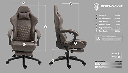 Brown Ergonomic Gaming Chair with Footrest and Massage Lumbar Support S178