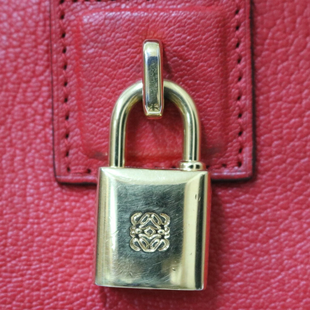 Pre-Owned Red Leather Handbag B123