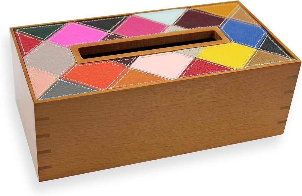 Rectangular Solid Wood Tissue Box Cover with Magnetic Lid, Pack of 2 Z953