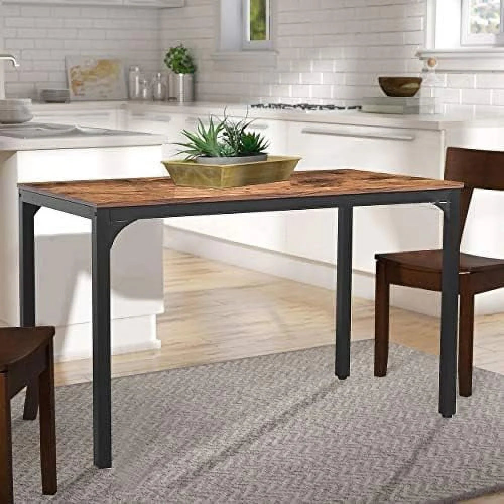 Industrial Dining Table with Adjustable Footpad 47.2''L x 23.6''W x 29.5''H Rustic Brown K18465