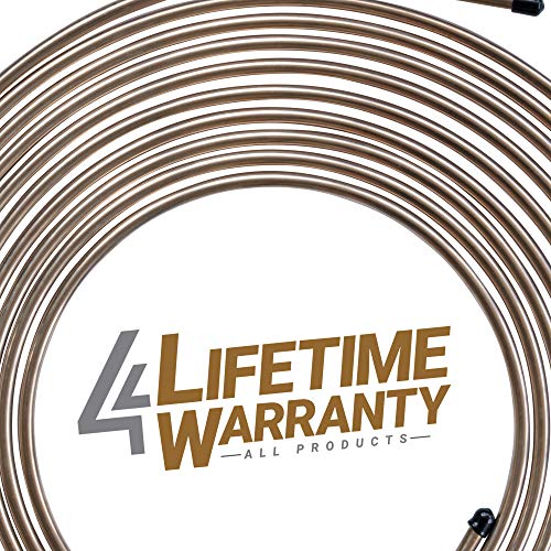 25 ft 1/4 Copper-Nickel Brake Line Tubing Coil and Fitting Kit O71508