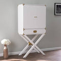White Tall Bar Cabinet with Storage U96834