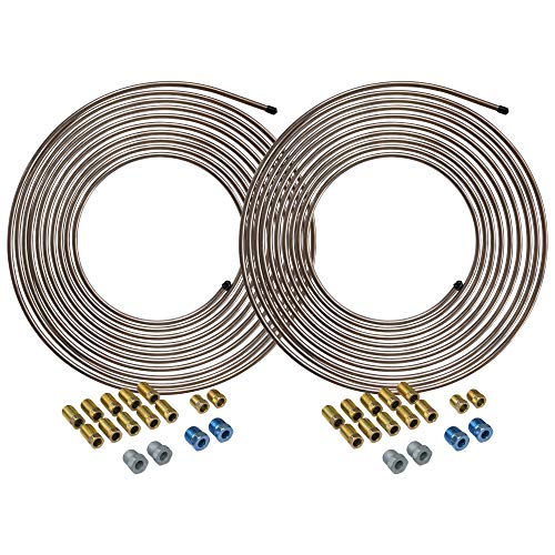 25 ft 1/4 Copper-Nickel Brake Line Tubing Coil and Fitting Kit O71508