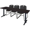 Training Table with 3 Stack Chairs Q7169