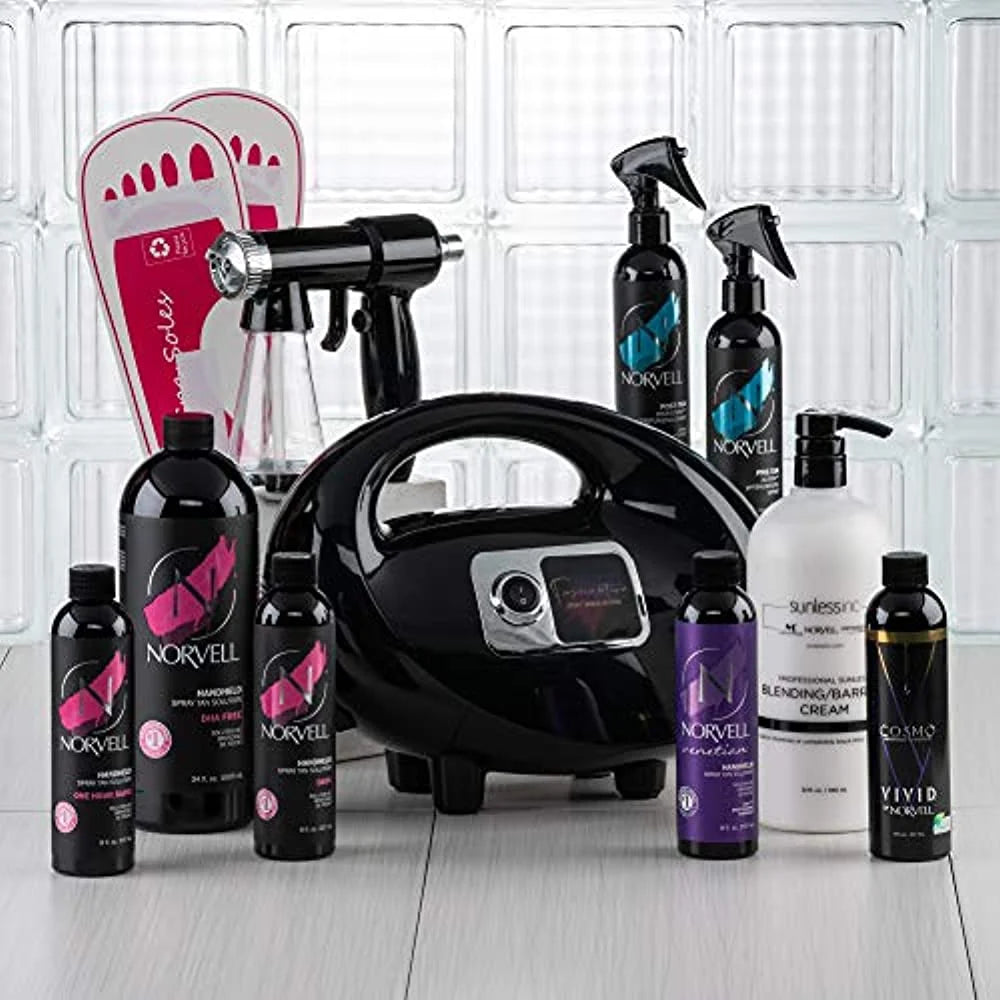 Fascination Spray Tanning Machine with Norvell Sunless Pro Pack and Black Tent A72983