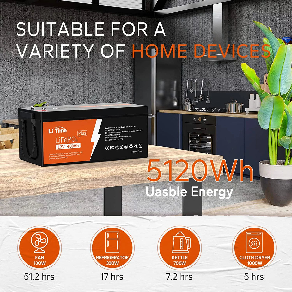 12V 400Ah Lithium LiFePO4 Battery with 250A BMS R962
