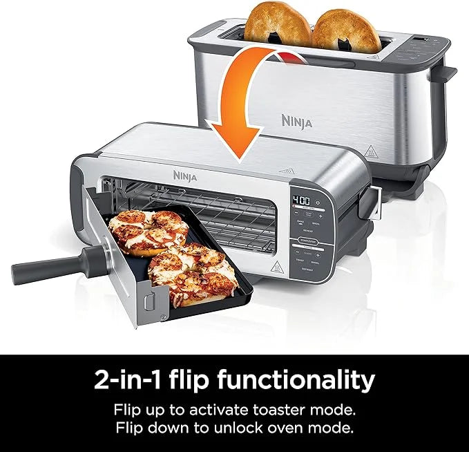 Open Box 2-IN-1 Compact Toaster Oven Stainless Steel S8403
