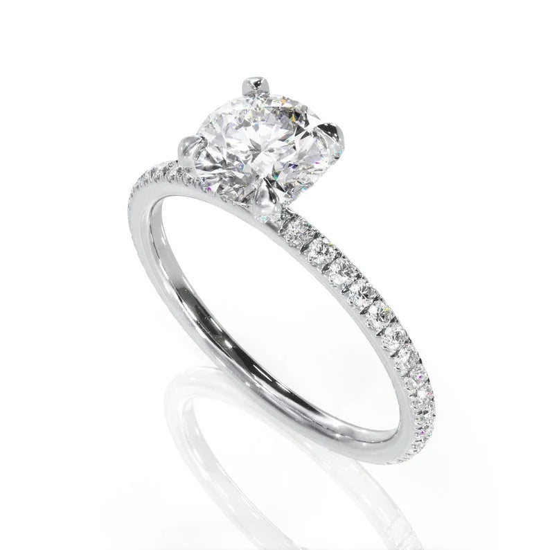 14K White Gold Solitaire Diamond Engagement Ring K703457