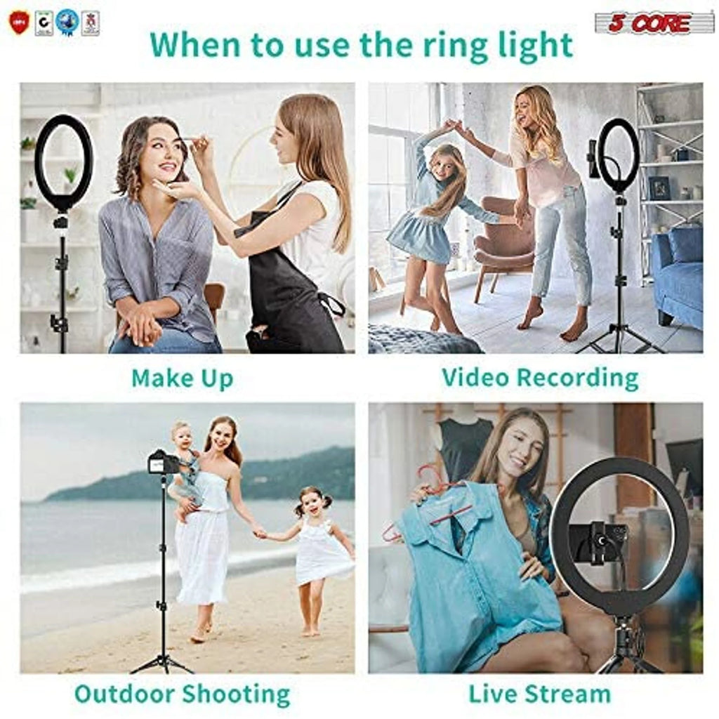 10" LED Ring Light with Tripod Stand Phone Holder Q6556