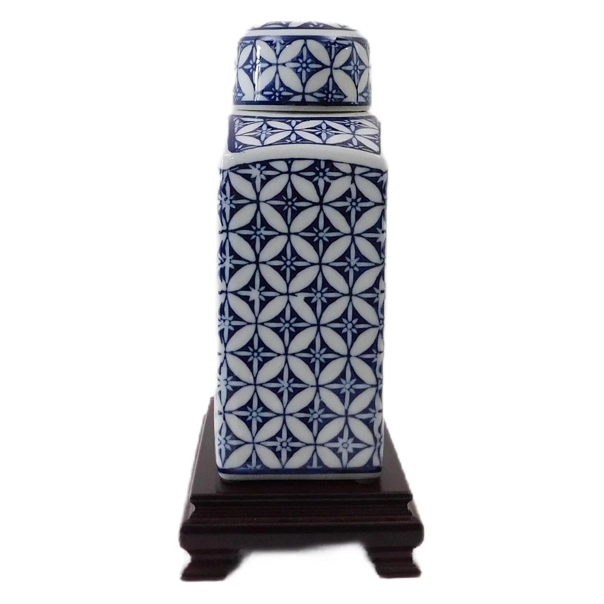 Blue and White Rectangular Tea Jar C995490