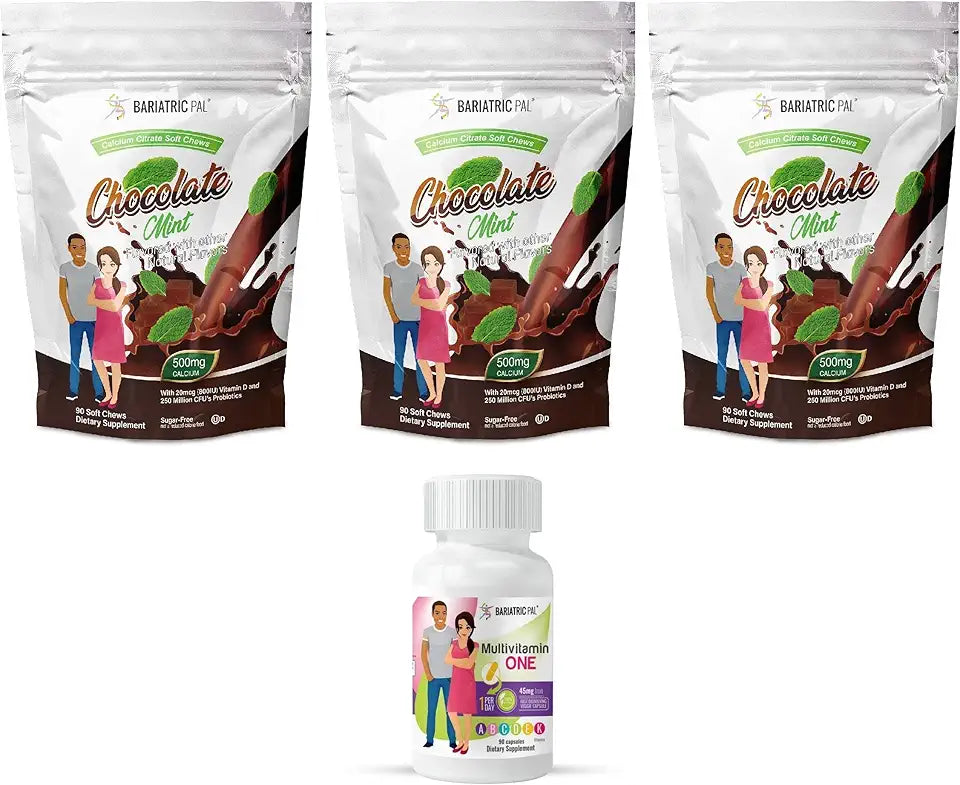 90-Day Bariatric Vitamin Bundle Multivitamin Capsule with Iron and Calcium Citrate Soft Chews with Probiotics R5688