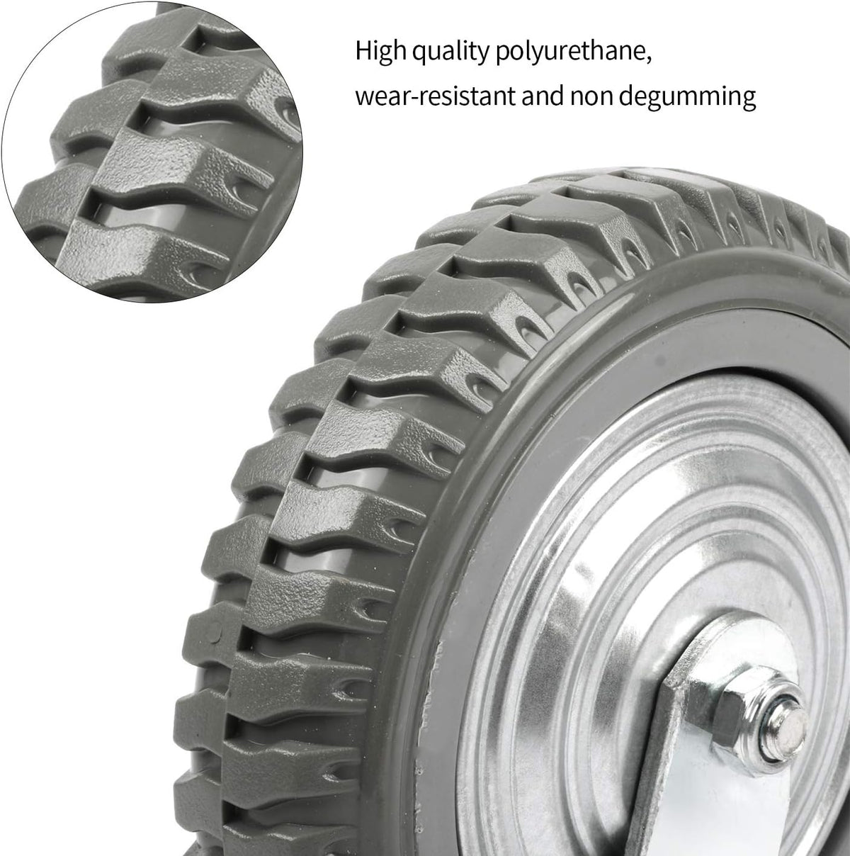4 Pack 6 inch Swivel Rubber Wheel Casters Set with Brake T71633