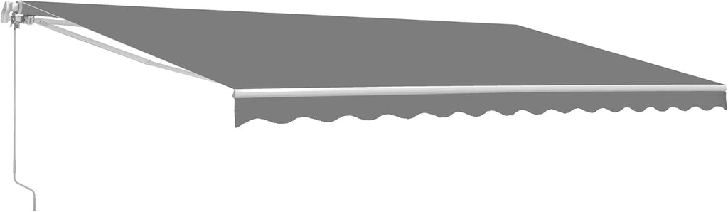 Red/White Stripe Retractable Motorized Patio Awning, 20' x 10' J122466