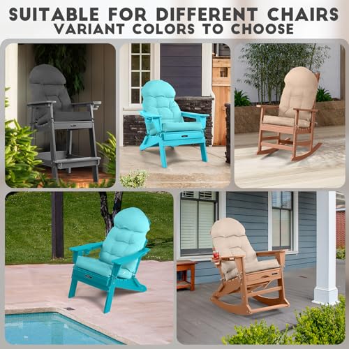 Set of 4 Waterproof High Back Patio Chair Cushions D297