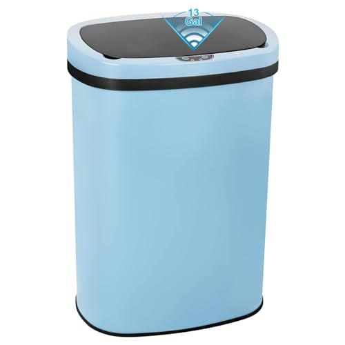 13 Gallon Touch Free Stainless Steel Trash Can O216