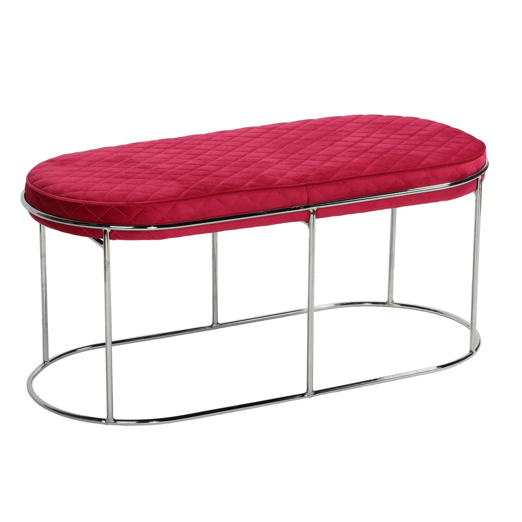 Pink Velvet Bench Ottoman G331