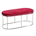Pink Velvet Bench Ottoman G331