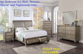 California King Size 4p Bedroom Furniture Set with Dresser Mirror Nightstand N1471