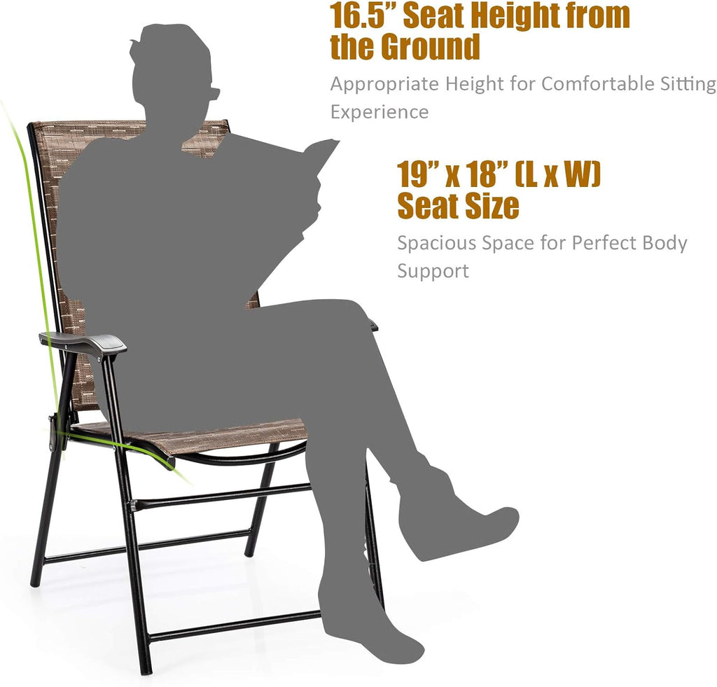 2-Pack Patio Dining Chairs with Armrest P871048