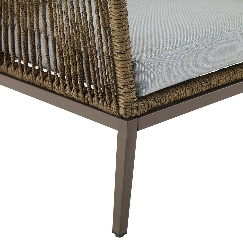 Gray Brown Wicker Outdoor Armchair Set S5055