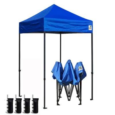 5 ft. W x 5 ft. D Steel Pop-Up Canopy Blue L767032