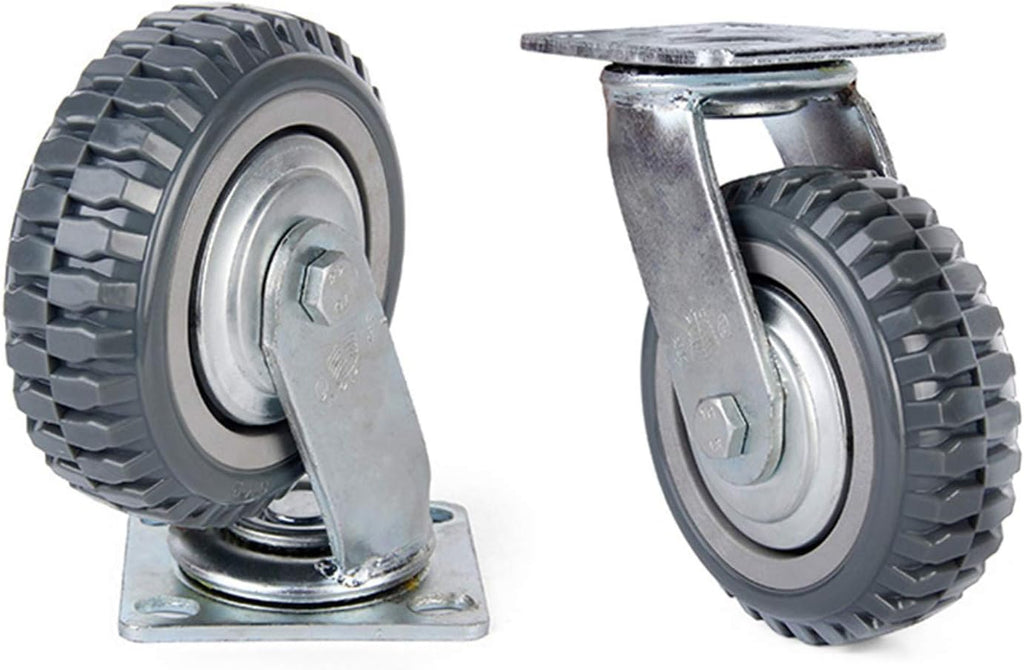 4 Pack 6 inch Swivel Rubber Wheel Casters Set with Brake T71633