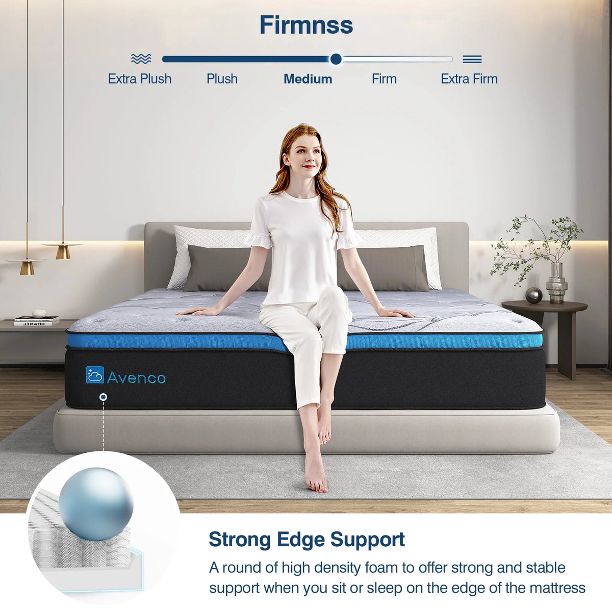 Queen Size 12-Inch Hybrid Gel Memory Foam Pillow Top Mattress M104821