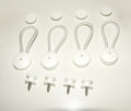 White Surface Attachment Bungee Fastener, 4 Pcs J559