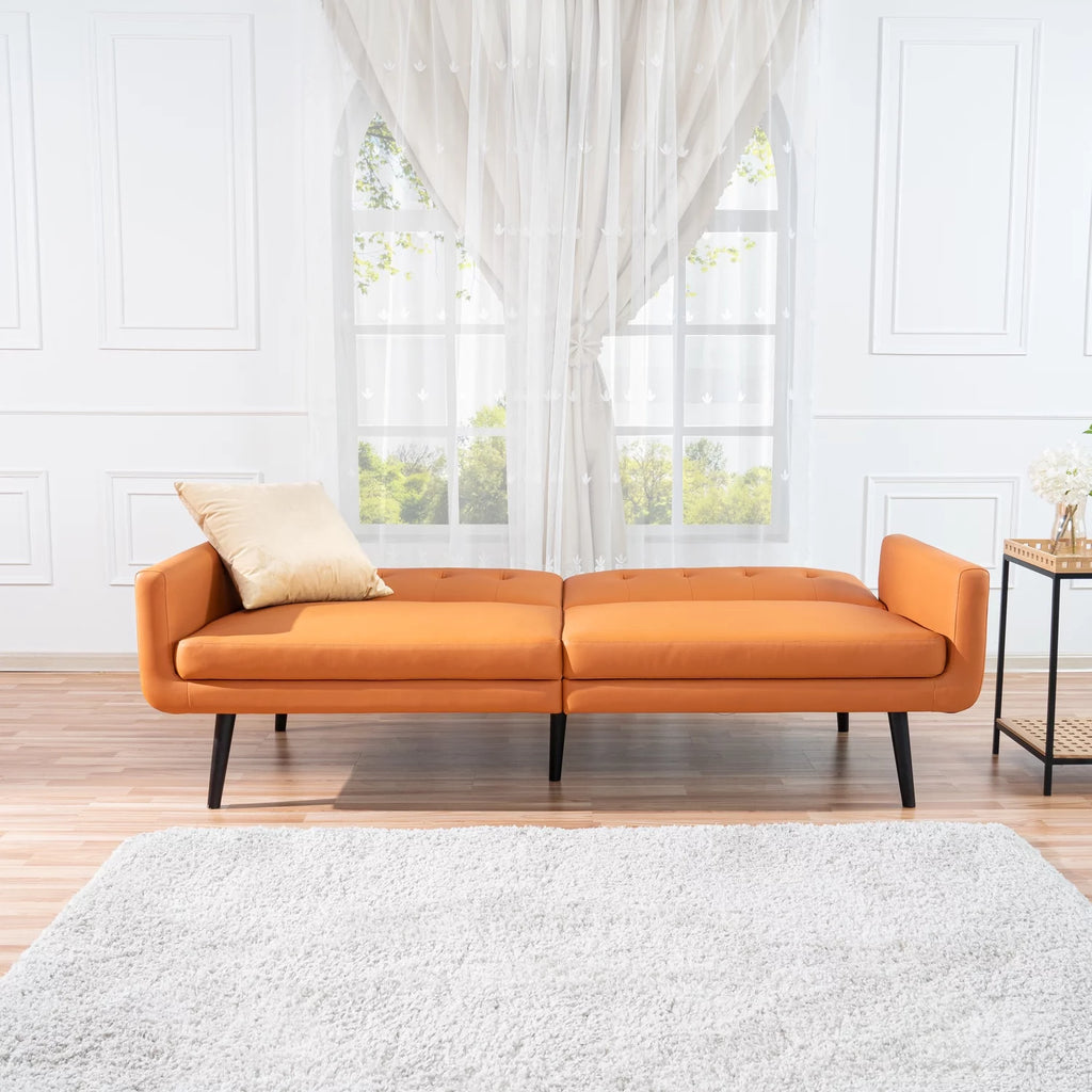 Caramel Air Leather Futon Sofa Bed X737
