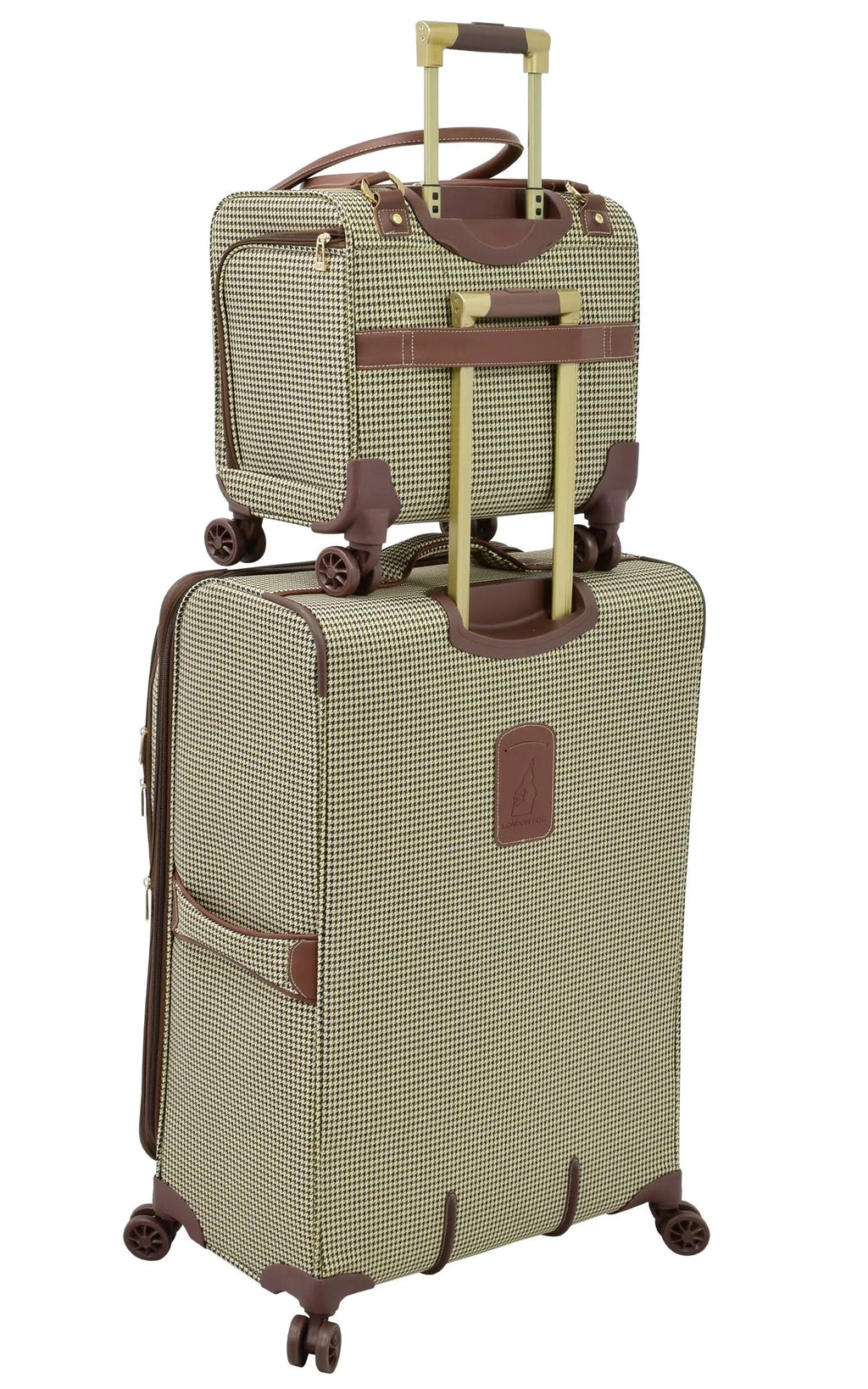 Olive Houndstooth 8-Wheel Under The Seat Bag 15 In. Z230