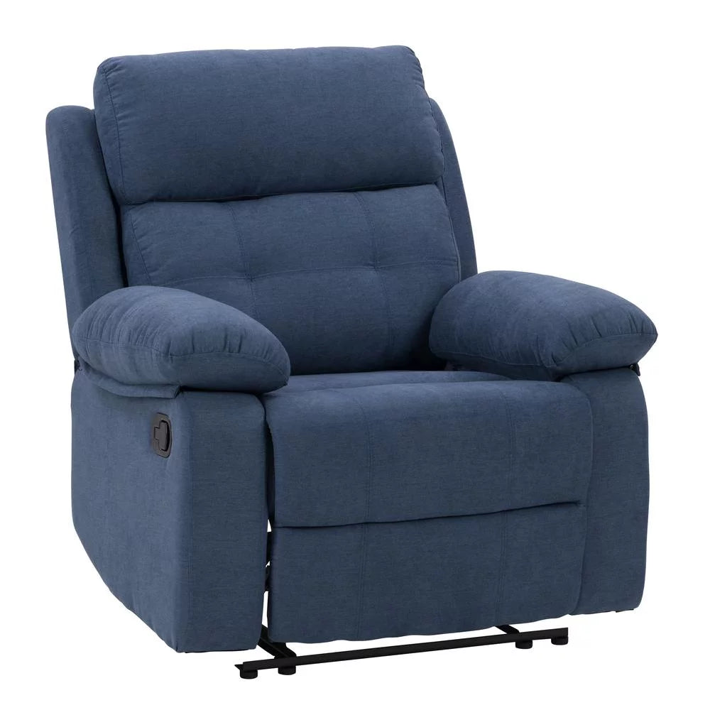 Blue Fabric Manual Recliner N9717