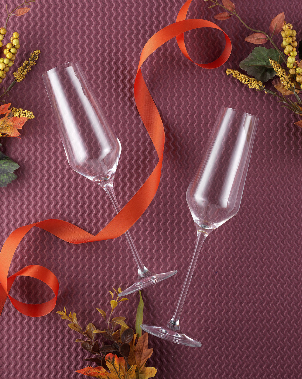 Italian Crystal Champagne Flute Set of 4 B892
