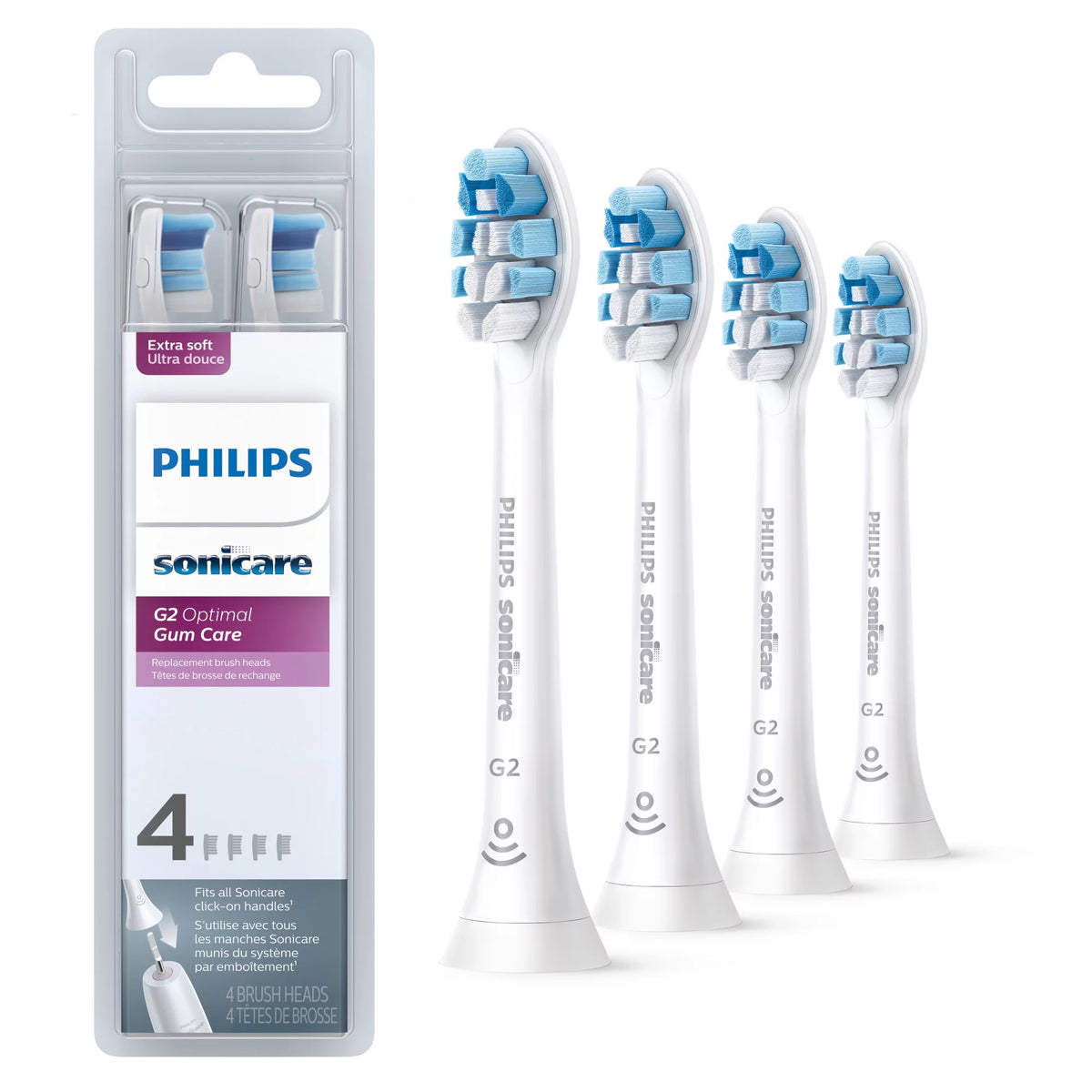 White 4-pk Replacement Toothbrush Heads V630623
