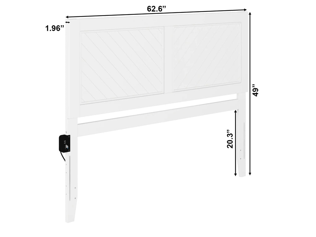 White Solid Wood Queen Headboard S667