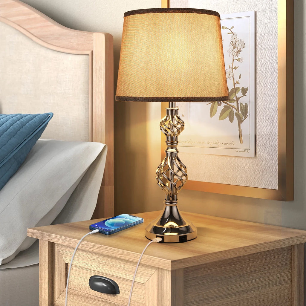 Gray Set of 2 Touch Control Dimmable Table Lamps G88071