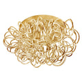 4 Light Tubular Flush Mount Fixture Gold S298566