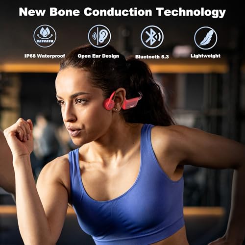 Bone Conduction Open-Ear Bluetooth Headphones with 32GB MP3 IP68 Waterproof Y354500
