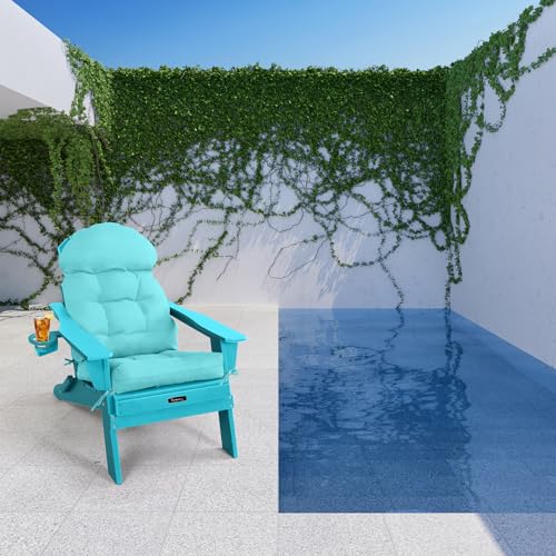 Set of 4 Waterproof High Back Patio Chair Cushions D297