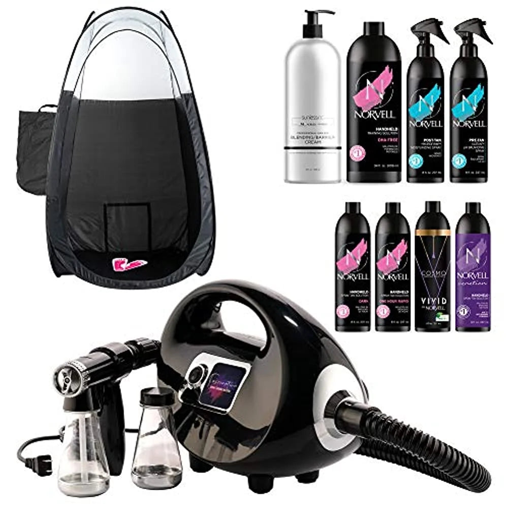 Fascination Spray Tanning Machine with Norvell Sunless Pro Pack and Black Tent A72983