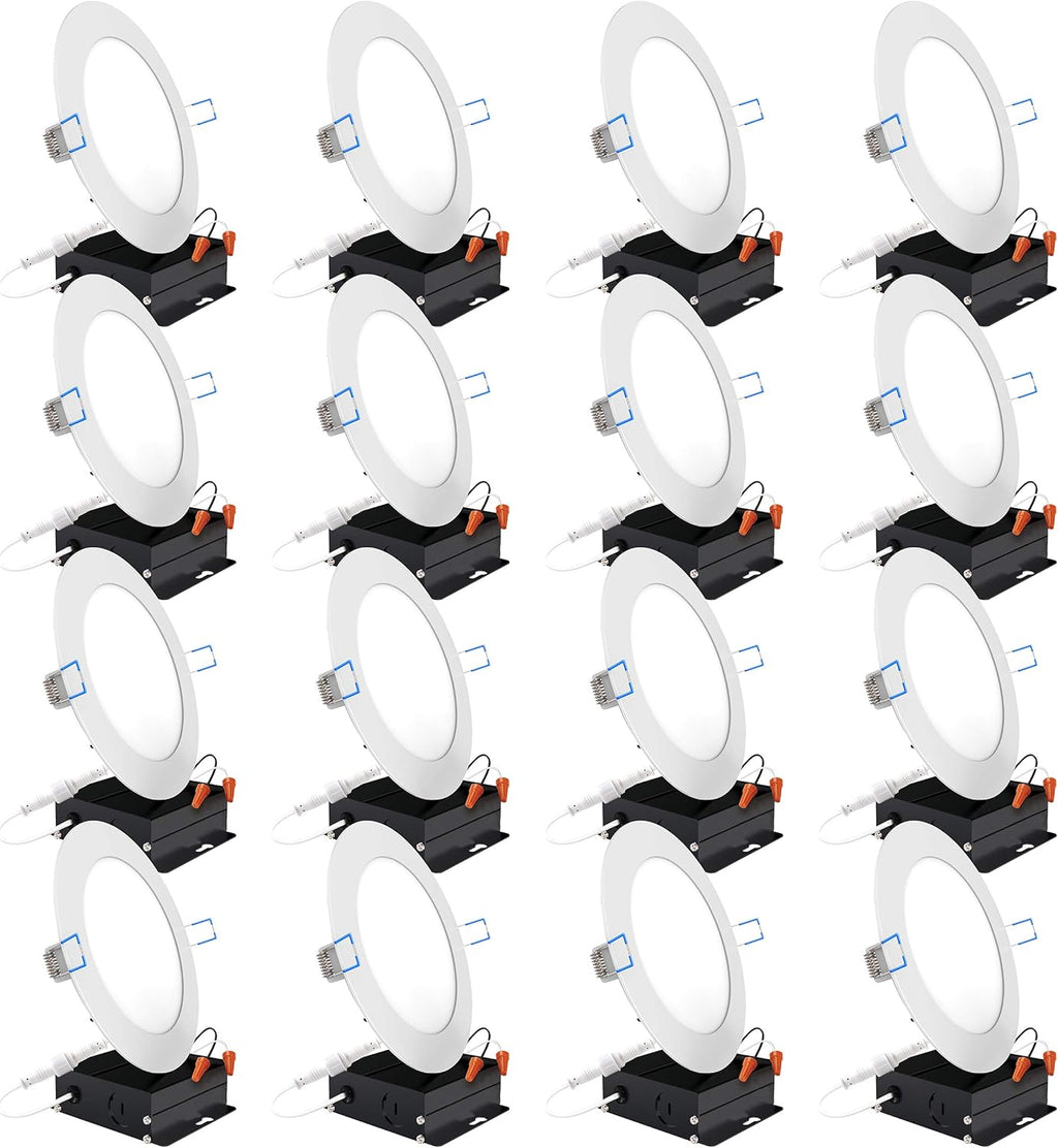 16 Pack 6 Inch LED Recessed Ceiling Lights Slim, 3000K Warm White, Dimmable M4031