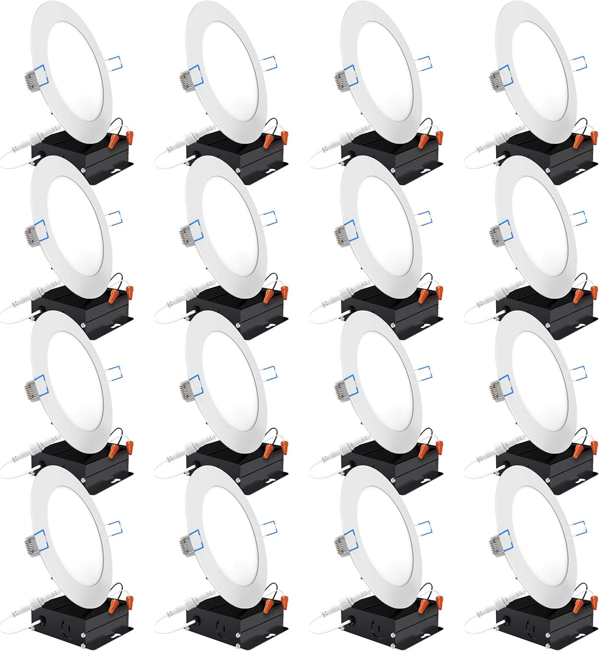 16 Pack 6 Inch LED Recessed Ceiling Lights Slim, 3000K Warm White, Dimmable M4031
