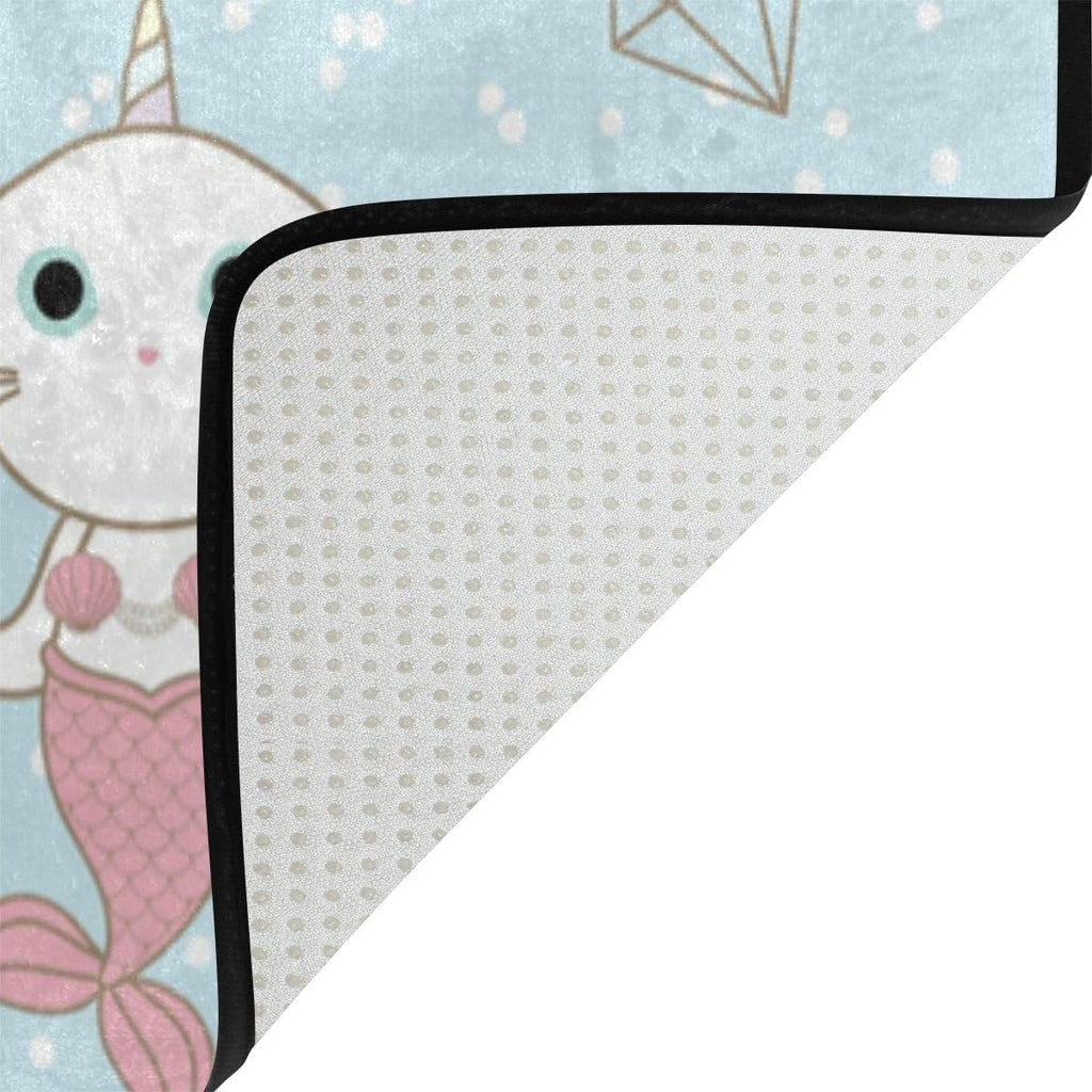 Cute Cat Unicorn Mermaid Lightweight Area Rug I210249