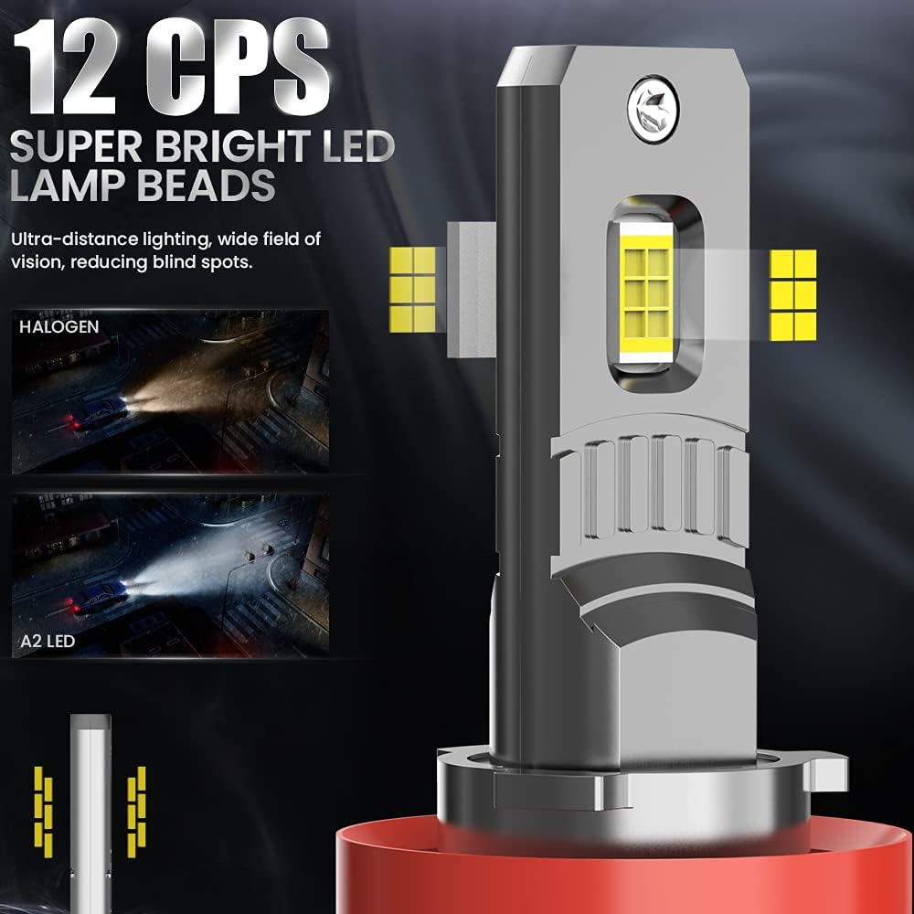 H11 LED Headlight Bulbs 6500K Cold White Conversion Kit Pack of 2 F120