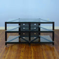 Black Clear Glass TV Stand K758037