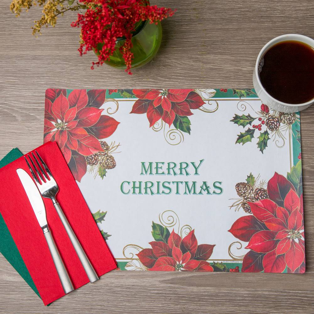 10x22 x 14x22 Merry Christmas Placemat Combo Pack - 250/Case T597804